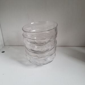 Tiffin Fracician Princess Crystal Clear Glass Bowls Set Of 4